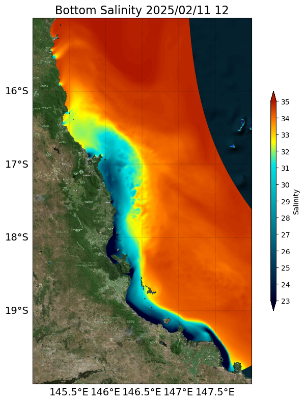 Bottom layer salinity during flooding