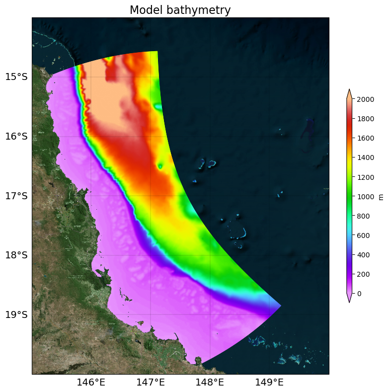 GBR ROMS model bathymetry